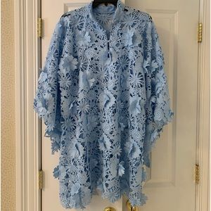 Caftan in style of a La vie style house caftan.  Light blue floral